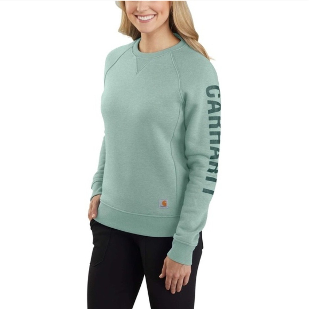 Carhartt Womens Relaxed Fit‎ Crewneck Sweatshirt Sage Green TS4410-W Small